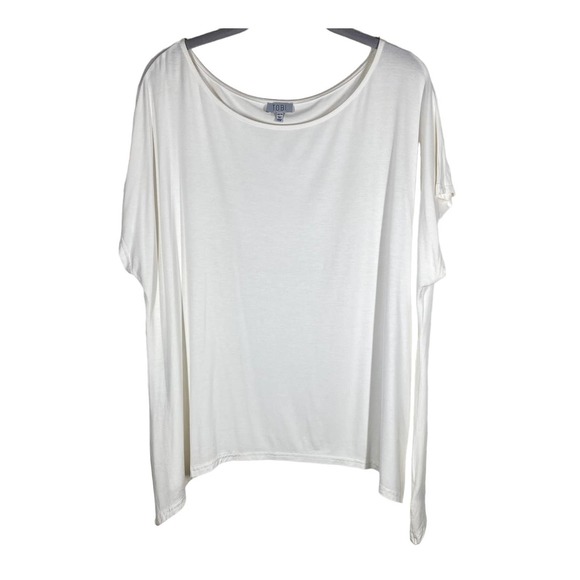 Tobi Tops - Tobi Oversized Short Sleeve Modal T Shirt White Size XS
